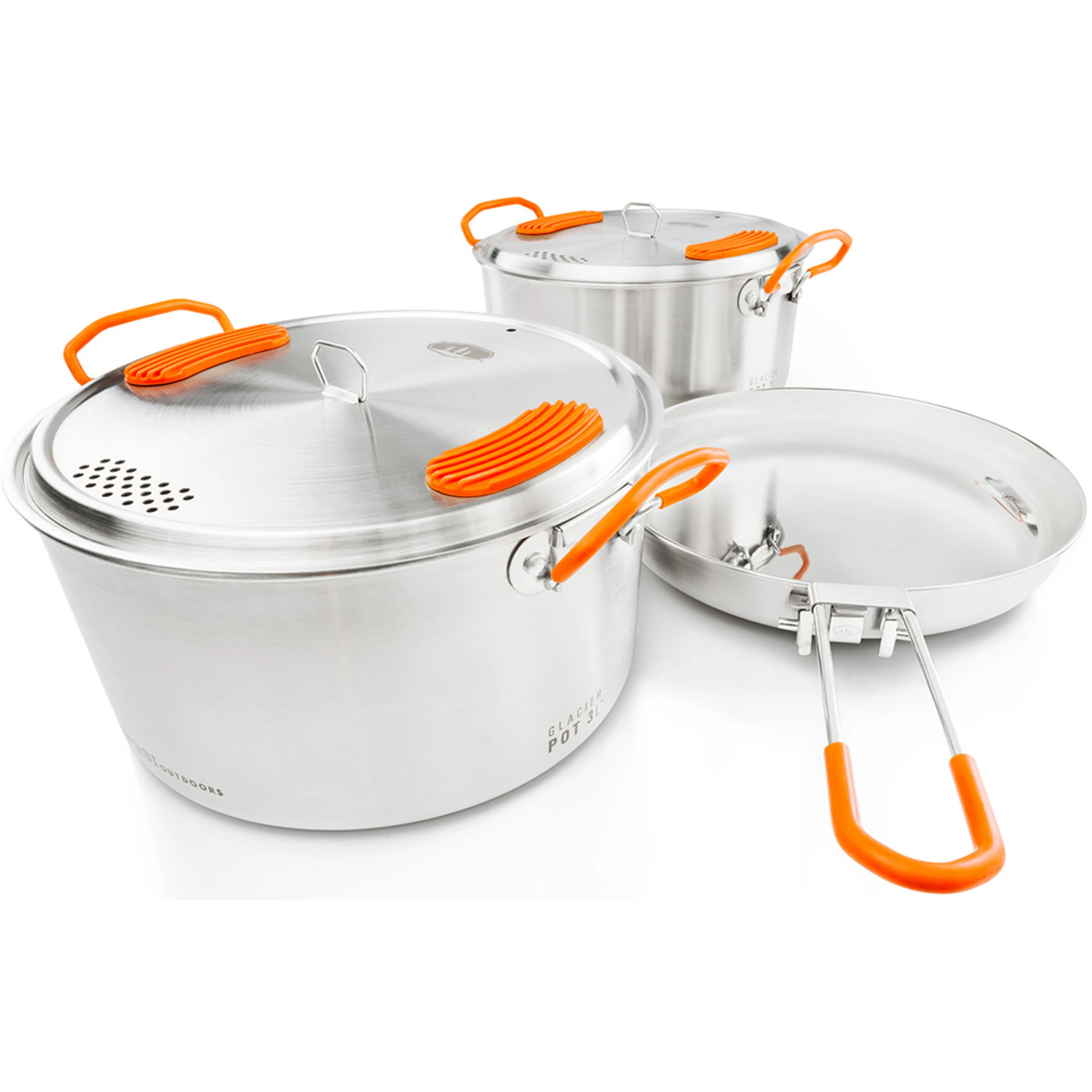 GSI Glacier Stainless Base Camper Medium Cookware 1 GSI Glacier Stainless Base Camper Medium Cookware