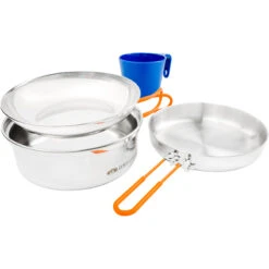 GSI Glacier Stainless 1 Person Mess Kit Cooking Set